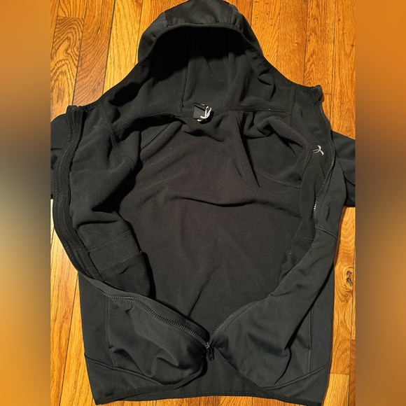 Under Armour Youth Large YL Full Zip Hoodie Jacket Black Fleece Lined Athletic - Picture 8 of 8